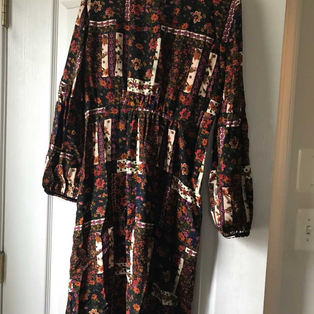 Black and orange brown dress